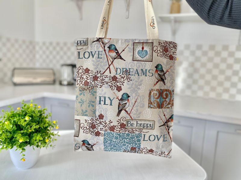 Tapestry shopping bag EDEN468-SM, 35х40, 40, 35, Rectangular, Everyday, Without lurex, 75% polyester, 22% cotton, 3% acrylic, Tapestry