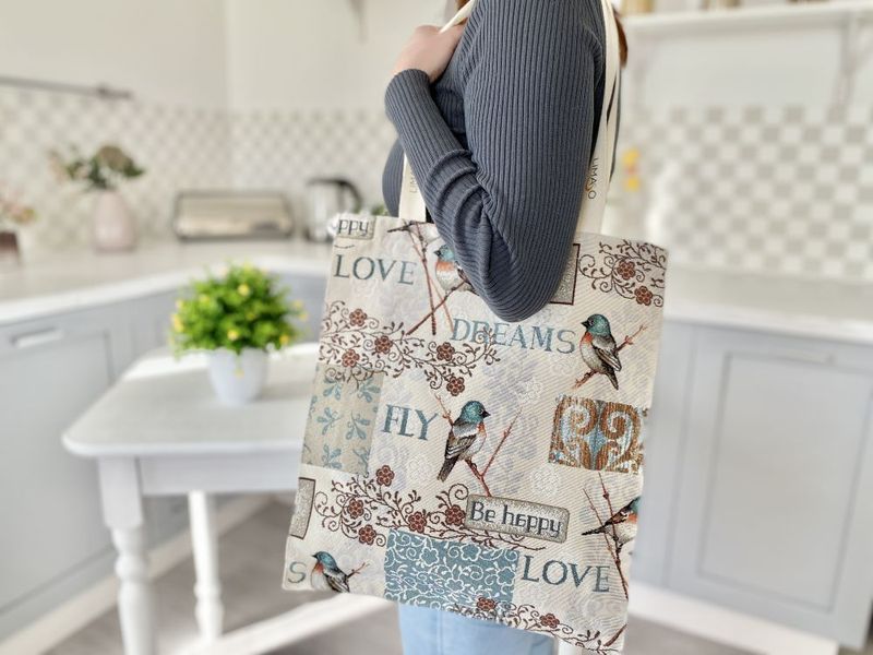 Tapestry shopping bag EDEN468-SM, 35х40, 40, 35, Rectangular, Everyday, Without lurex, 75% polyester, 22% cotton, 3% acrylic, Tapestry