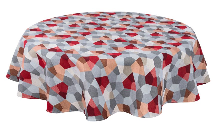 Tapestry tablecloth GEO167, Ø140, Round, Everyday, Without lurex, 75% polyester, 22% cotton, 3% acrylic