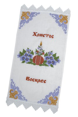 Ręcznik do koszyka wielkanocnego RKVV06-38, 38x65, Прямокутна, Wielkanoc, Haft, 100% len