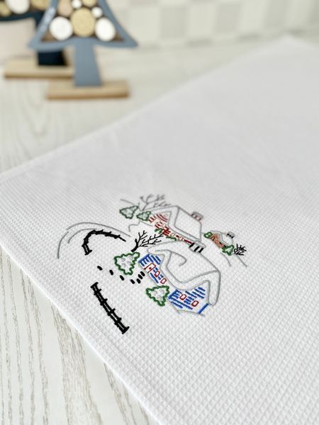 Embroidered kitchen towel RKVF04A-65, 34x65, Rectangular, New Year's, Embroidery, 100% cotton
