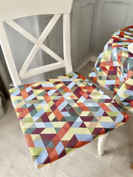 Tapestry chair cushion GEO223, 40х40, 40, 40, Square, Everyday, Without lurex, 75% polyester, 22% cotton, 3% acrylic, foam rubber, Tapestry