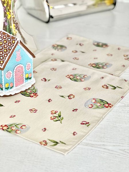 Tapestry placemat EDEN655, 34x44, Rectangular, Easter, Without lurex, 75% polyester, 22% cotton, 3% acrylic
