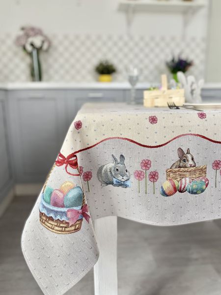 Tapestry tablecloth RUNNER647, 97х100, Square, Easter, Without lurex, 75% polyester, 22% cotton, 3% acrylic