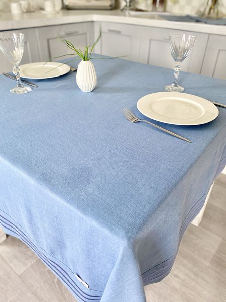 Linen tablecloth SKLB48, 140x140, Square, Monochrome, Embroidery, 100% linen