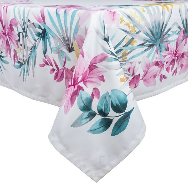 Tablecloth with water-repellent coating MANTEL BOTANIA, 145x145, Square, Flower, With water-repellent coating, 75% cotton, 25% polyester, Water repellent