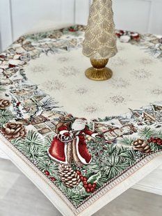 Obrus gobelinowy MOROZ, 97х100, Kwadrat, Nowy Rok, Bez lureksu, z mikrofibry, 75% poliester, 22% bawełna, 3% akryl, Gobelin