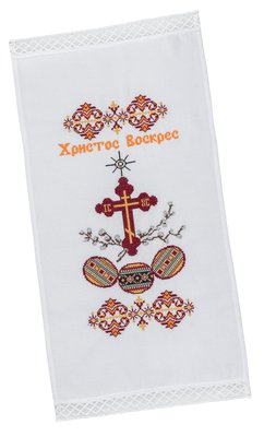 Ręcznik do koszyka wielkanocnego RKVV08, 31x65, Прямокутна, Wielkanoc, Haft, 70% bawełna, 30% poliester