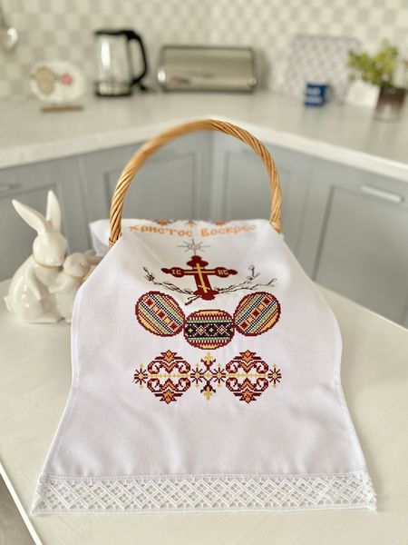 Towel for the Easter basket RKVV08, 31x65, Rectangular, Easter, Embroidery, 70% cotton, 30% polyester
