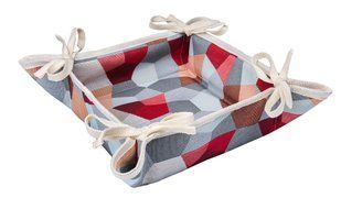 Tapestry bread basket GEO167, 20x20x8, Square, Everyday, Without lurex, 75% polyester, 22% cotton, 3% acrylic, Tapestry