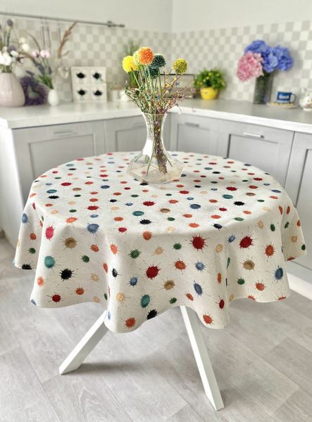 Tapestry tablecloth EDEN850B, Ø200, Round, Everyday, Without lurex, 75% polyester, 22% cotton, 3% acrylic