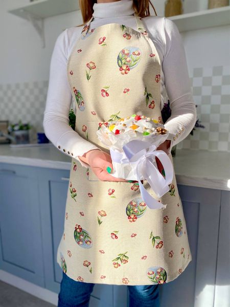 Tapestry kitchen apron EDEN655-FR, 60x85, Easter, Without lurex, 75% polyester, 22% cotton, 3% acrylic