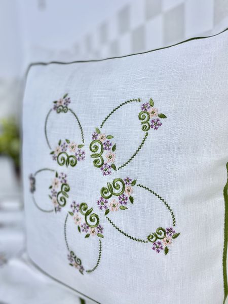 Embroidered Easter cushion cover NVVV038, 45x45, Square, Easter, Embroidery, 100% linen, Single-sided