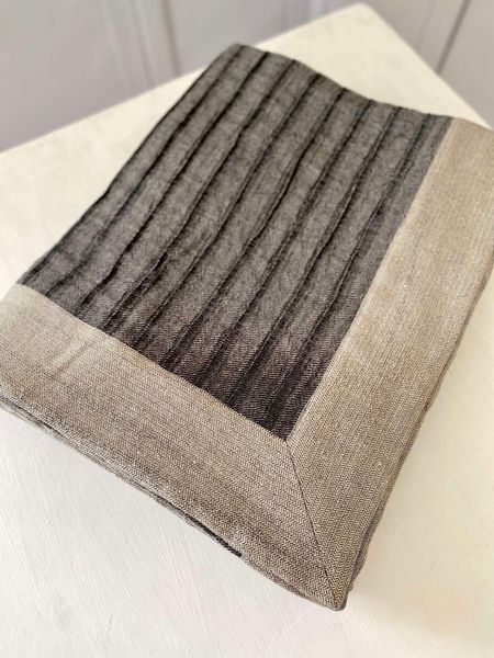 Koc lniany PL07, 130x170, Prostokątny, Zwykły, Bez lureksu, 50% len, 50% bawełna, Dwustronny