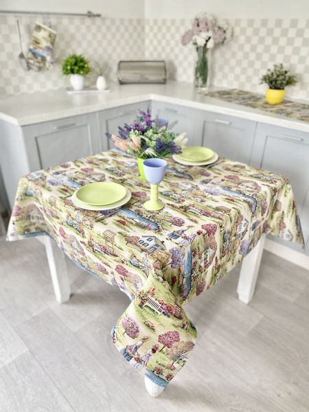 Tapestry tablecloth EDEN1185, 97х100, Square, Everyday, Without lurex, 75% polyester, 22% cotton, 3% acrylic