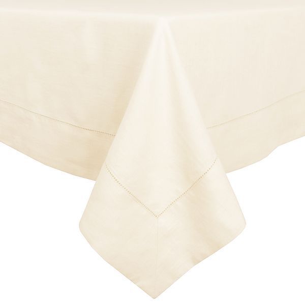 Linen tablecloth with lace SKLM23, 140x180, Rectangular, Monochrome, Embroidery, 100% linen