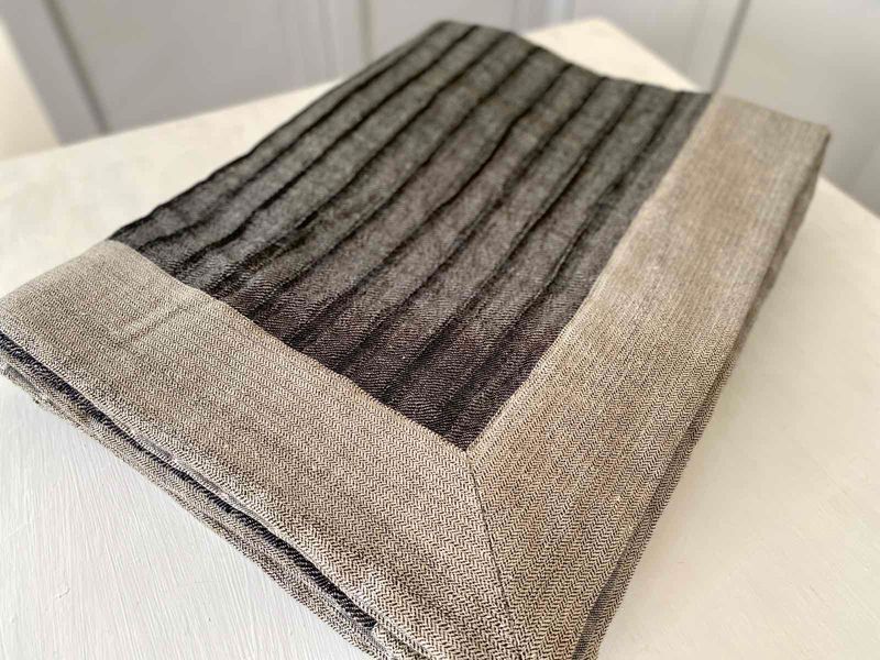 Koc lniany PL07, 130x170, Prostokątny, Zwykły, Bez lureksu, 50% len, 50% bawełna, Dwustronny