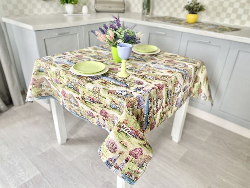 Tapestry tablecloth EDEN1185, 97х100, Square, Everyday, Without lurex, 75% polyester, 22% cotton, 3% acrylic