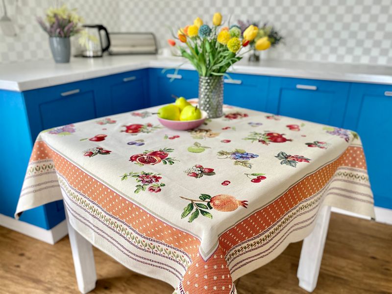 Tapestry tablecloth RUNNER329, 137х180, Rectangular, Casual, Without lurex, 75% polyester, 22% cotton, 3% acrylic