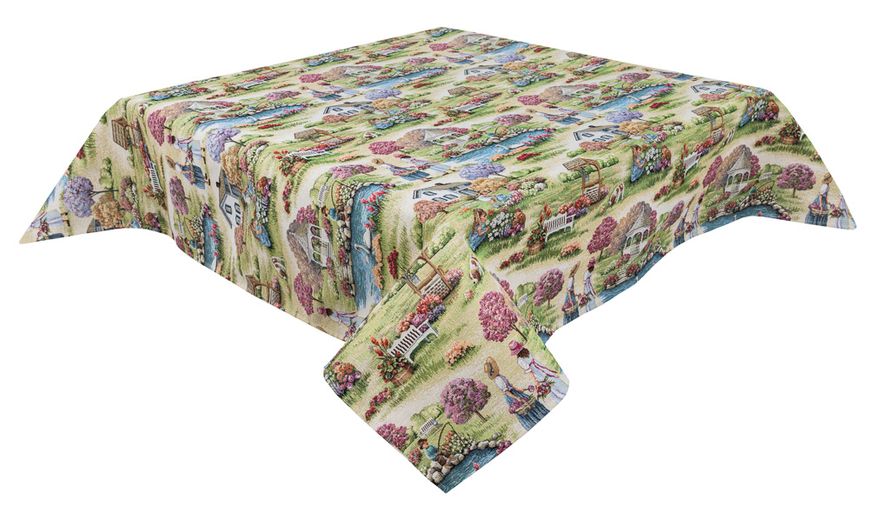 Tapestry tablecloth EDEN1185, 97х100, Square, Everyday, Without lurex, 75% polyester, 22% cotton, 3% acrylic