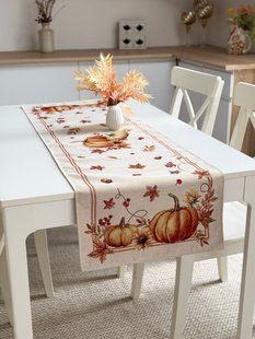 Tapestry table runner PUMPKIN, 45х140, 140, 45, Rectangular, Autumn, Without lurex, 60% поліестер, 22% бавовна, 18% акрил, Tapestry