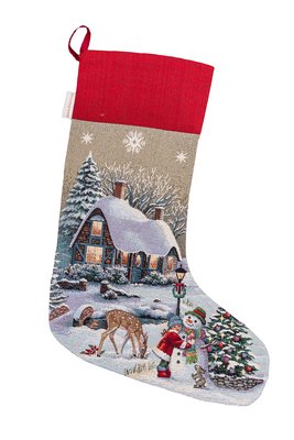 Tapestry gift sock RUNNER1267 "Loud Carol", 30x47, New Year's, Without lurex, 75% polyester, 22% cotton, 3% acrylic