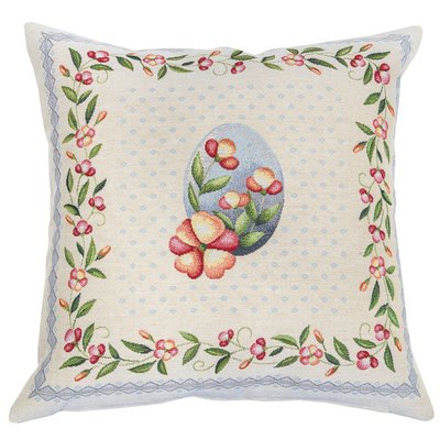 Single-sided tapestry cushion cover KISS655, 45x45, Square, Easter, Without lurex, 75% polyester, 22% cotton, 3% acrylic, Single-sided