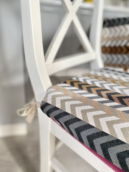 Tapestry chair cushion ZOOM004, 40х40, 40, 40, Square, Geometry, Without lurex, 75% polyester, 22% cotton, 3% acrylic, foam rubber, Tapestry