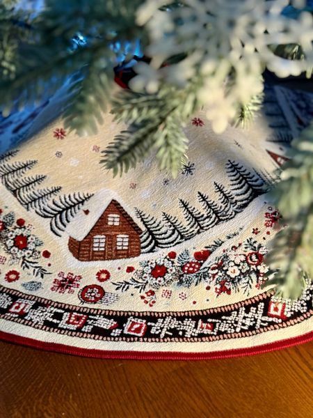 Gobelinowa sp&oacute;dnica choinkowa HUTSUL, &Oslash;90, 90, 90, Okrągły, Nowy Rok, Bez lureksu, z mikrofibry, 80% poliester, 15% bawełna, 5% akryl, Gobelin