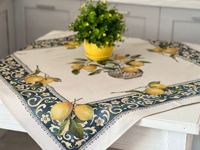 Tapestry tablecloth LIMA003, 97х100, Square, Everyday, Without lurex, 75% polyester, 22% cotton, 3% acrylic