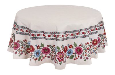 Tapestry tablecloth ROUND1010, Ø160, Round, Casual, Without lurex, 75% polyester, 22% cotton, 3% acrylic