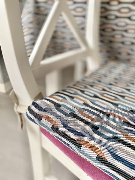 Tapestry chair cushion ZOOM007, 40х40, 40, 40, Square, Geometry, Without lurex, 75% polyester, 22% cotton, 3% acrylic, Tapestry
