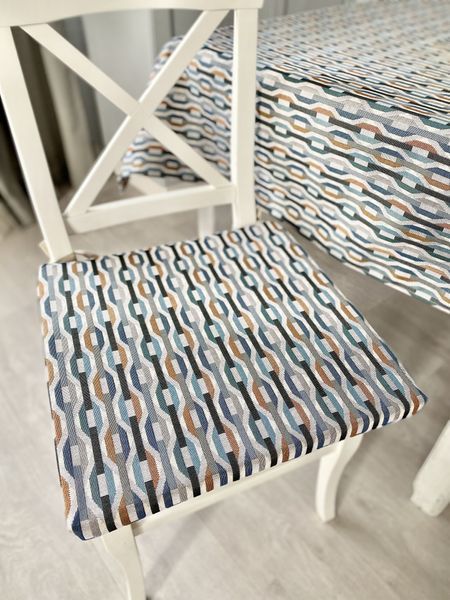 Tapestry chair cushion ZOOM007, 40х40, 40, 40, Square, Geometry, Without lurex, 75% polyester, 22% cotton, 3% acrylic, Tapestry