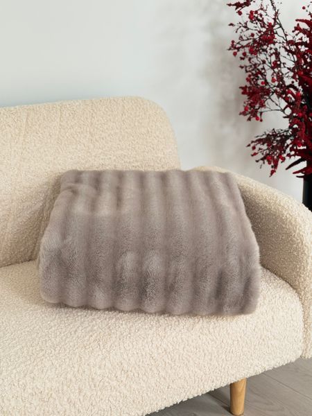 Покривало FLUFFY GRAY 3-PK (180х200), Rectangular, With fur, 100% polyester, Faux fur