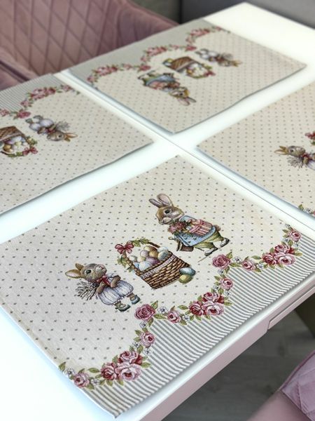 Tapestry placemat RUNNER1292GR, 37х49, 49, 37, Rectangular, Easter, Without lurex, 75% polyester, 22% cotton, 3% acrylic, Tapestry