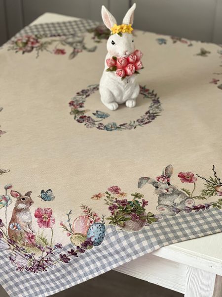 Tapestry tablecloth RUNNER1248GR, 97х100, Square, Easter, Without lurex, 75% polyester, 22% cotton, 3% acrylic