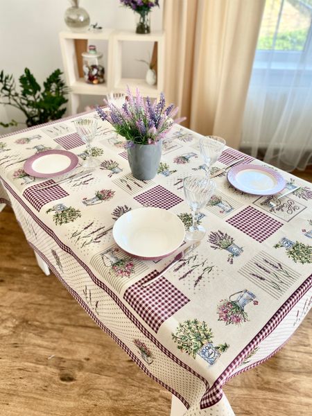 Tapestry tablecloth RUNNER164, 137х137, Square, Casual, Without lurex, 75% polyester, 22% cotton, 3% acrylic