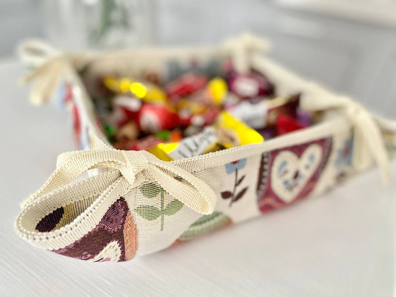 Tapestry bread basket EDEN126, 20x20x8, Square, Easter, Without lurex, 75% polyester, 22% cotton, 3% acrylic