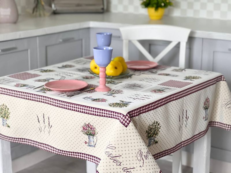 Tapestry tablecloth RUNNER164, 137х137, Square, Casual, Without lurex, 75% polyester, 22% cotton, 3% acrylic