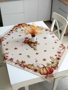 Tapestry tablecloth PUMPKIN, 97х100, 100, 97, Square, Autumn, Without lurex, 60% поліестер, 22% бавовна, 18% акрил, Tapestry