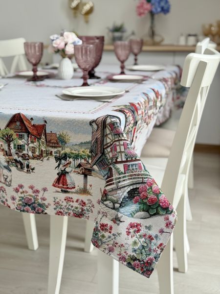 Tapestry tablecloth RUNNER1408NA, 137х240, 240, 137, Rectangular, Everyday, Without lurex, 75% polyester, 22% cotton, 3% acrylic, Tapestry