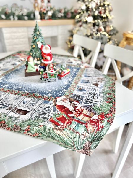 Tapestry tablecloth WINDOW, 97х100, Square, New Year's, Without lurex, with microfibre, 80% polyester, 15% cotton, 5% acrylic