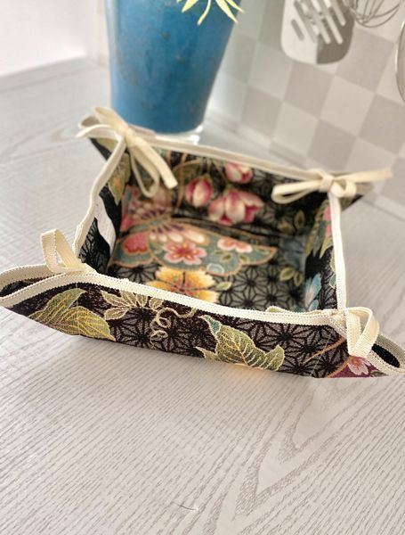 Tapestry bread basket JAPAN003, 20х20х8, 20, 20, 8, Square, Everyday, Golden lurex, 75% polyester, 22% cotton, 3% acrylic, Tapestry