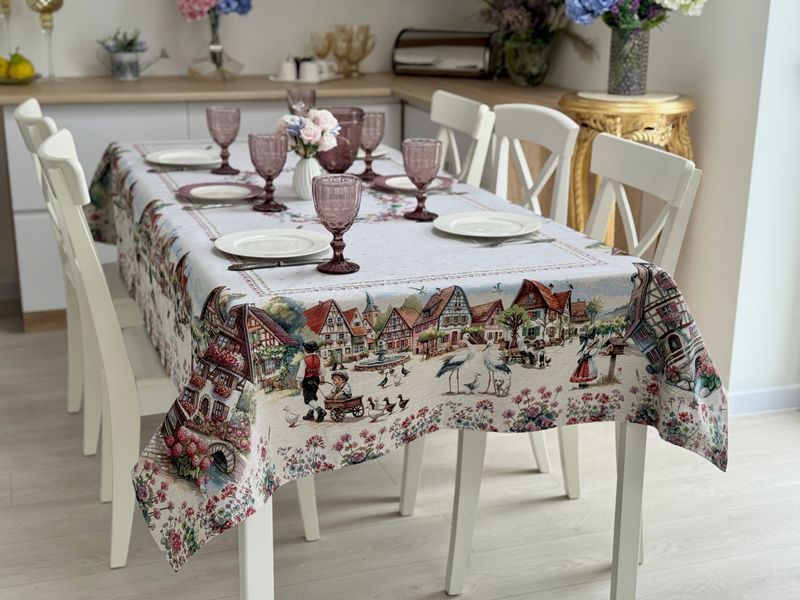 Tapestry tablecloth RUNNER1408NA, 137х240, 240, 137, Rectangular, Everyday, Without lurex, 75% polyester, 22% cotton, 3% acrylic, Tapestry