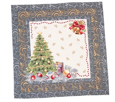Tapestry tablecloth RUNNER536G"New Year’s Surprise", 97х100, Square, New Year's, Without lurex, 75% polyester, 22% cotton, 3% acrylic
