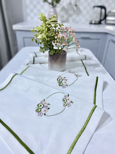 Embroidered Easter table runner NPVV038, 40x140, Rectangular, Easter, Embroidery, 100% linen