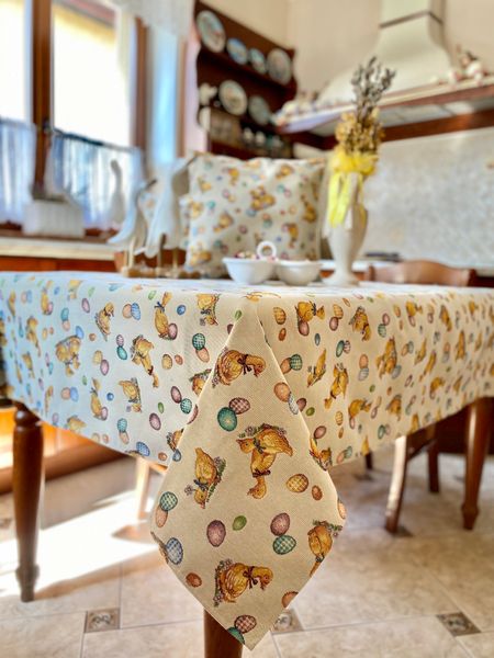 Tapestry tablecloth LIMA028, 137х180, Rectangular, Easter, Without lurex, 75% polyester, 22% cotton, 3% acrylic