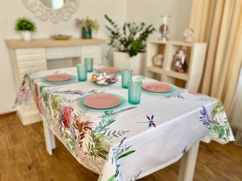 Скатертина з водовідштовхуючим покриттям MANTEL473 MANTEL473-350 фото