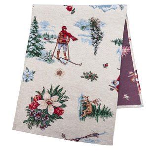 Tapestry table runner EDEN CHAMONIX, 37x100, 100, 37, Rectangular, New Year's, Without lurex, 45% polyester, 55% cotton, Tapestry