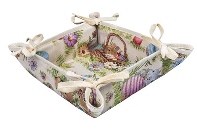 Tapestry bread basket EDEN1181, 20x20x8, Square, Easter, Without lurex, 75% polyester, 22% cotton, 3% acrylic